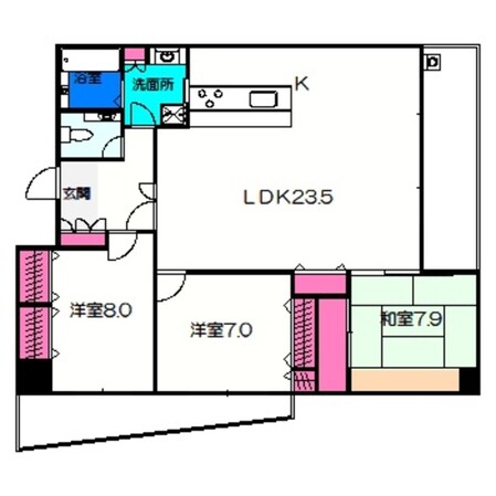 姫松駅 徒歩3分 3階の物件間取画像